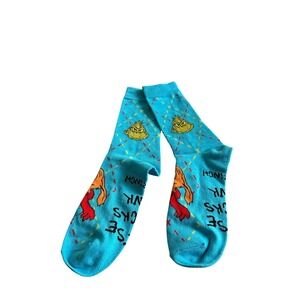 The Grinch Who Stole Christmas Socks Blue Grinch Cindy Lou Who Pattern-BRAND NEW